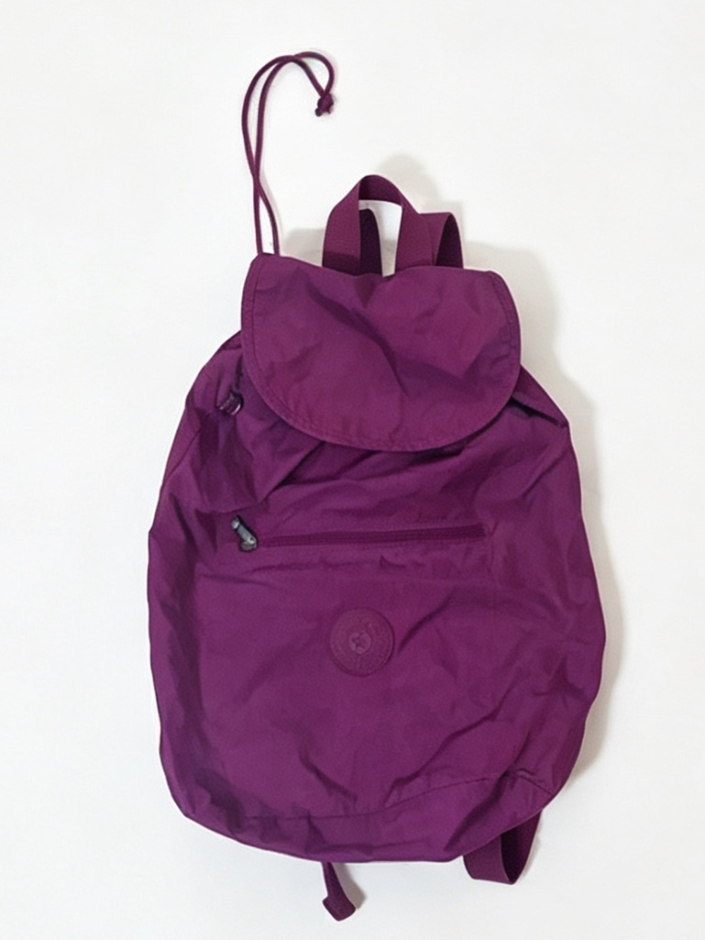 Kipling Purple Drawstring Backpack | 14.5"H x13"W x4"D
